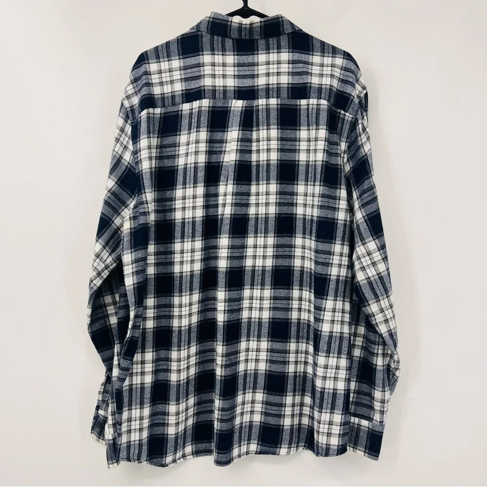 Men’s St Johns Bay Button Up Flannel Shirt Plaid Striped Size XL